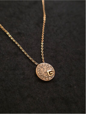 1980 Givenchy Paris NY Gold-Tone Rhinestone 4G Logo Necklace